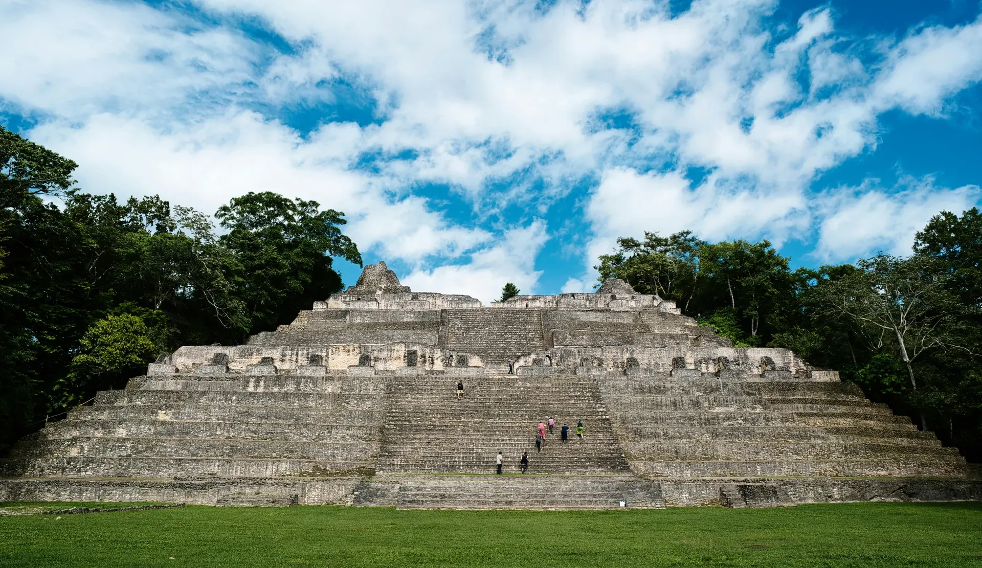 The Caana pyramid rising above the plaza at Caracol, Belize