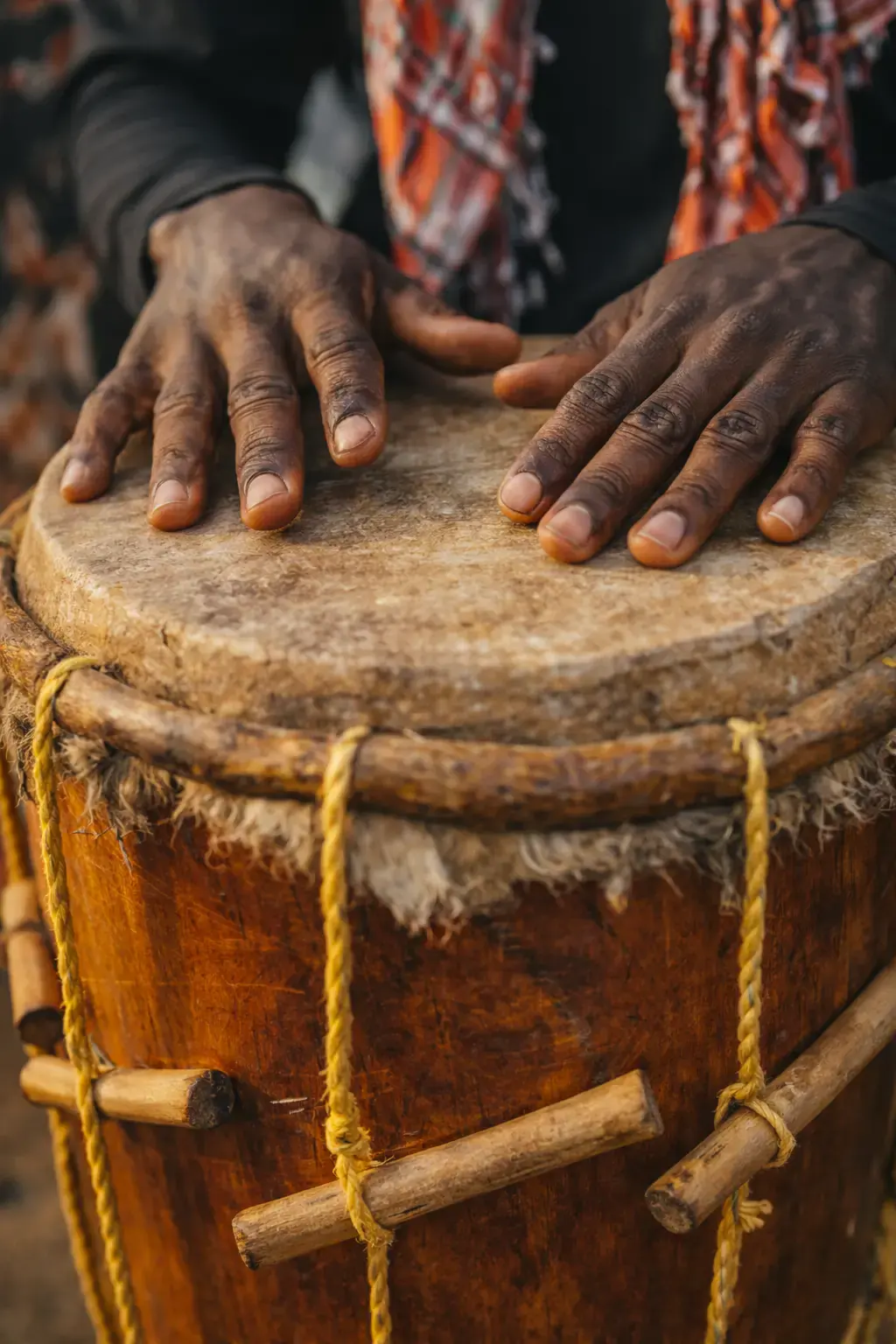 Close-up of drumming in Belize