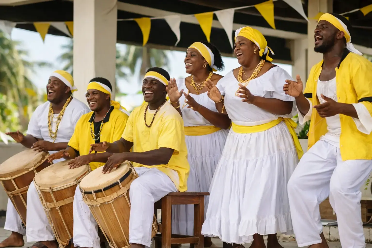 Garifuna drummers performing in southern Belize