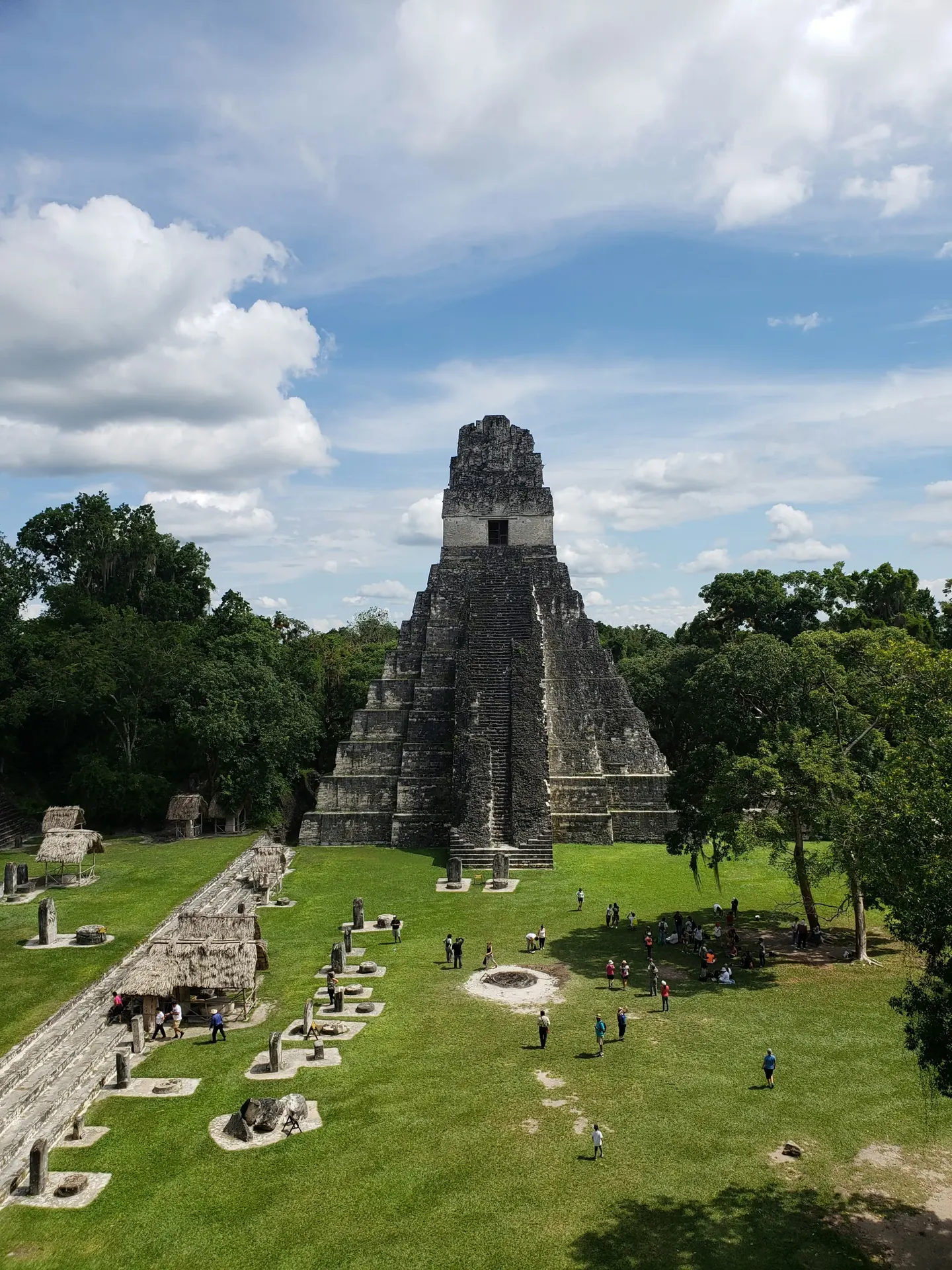 Temple I rising above the rainforest canopy at Tikal, Guatemala