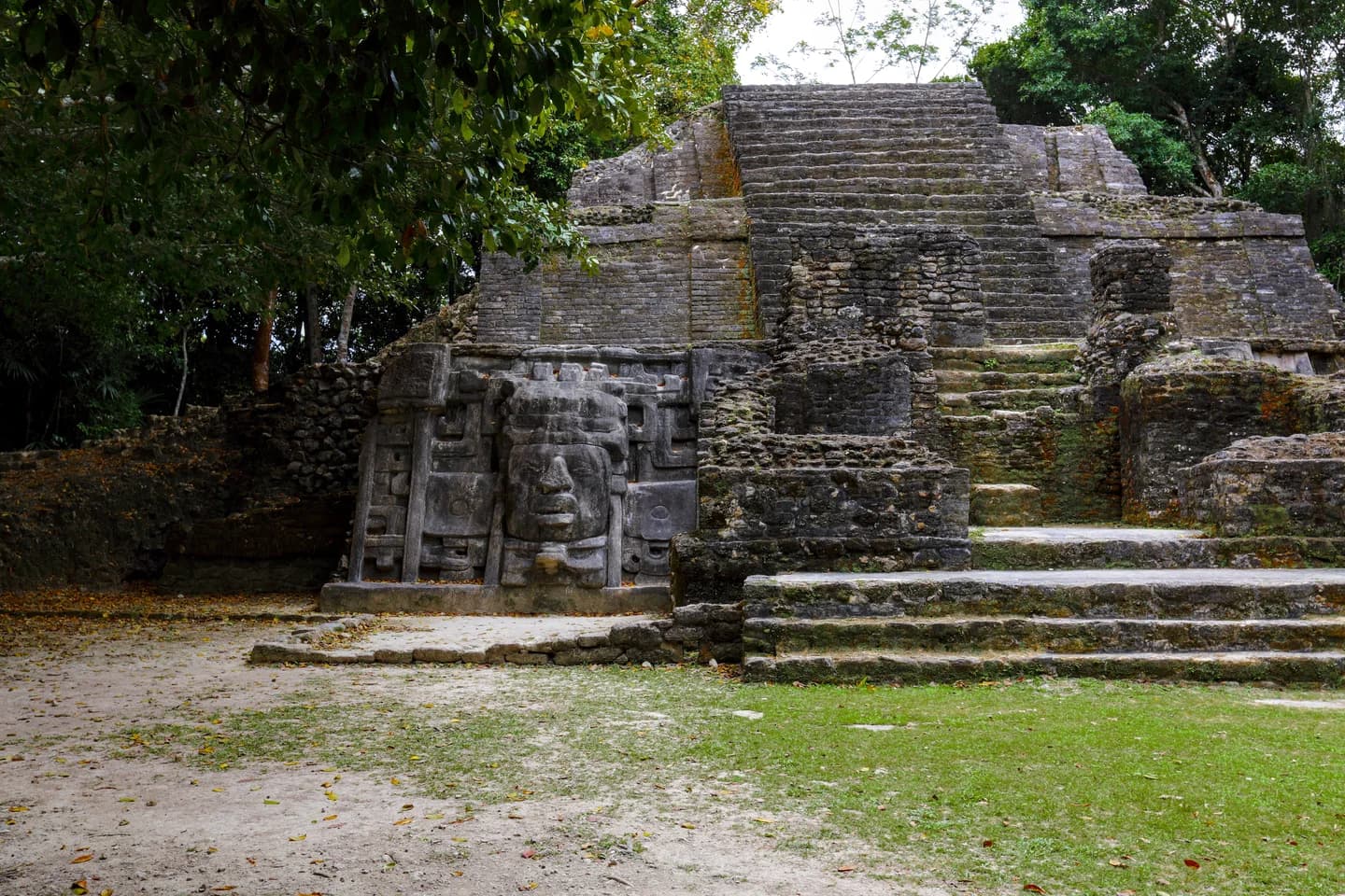 Mask Temple in Mayan Ruin Lamanai