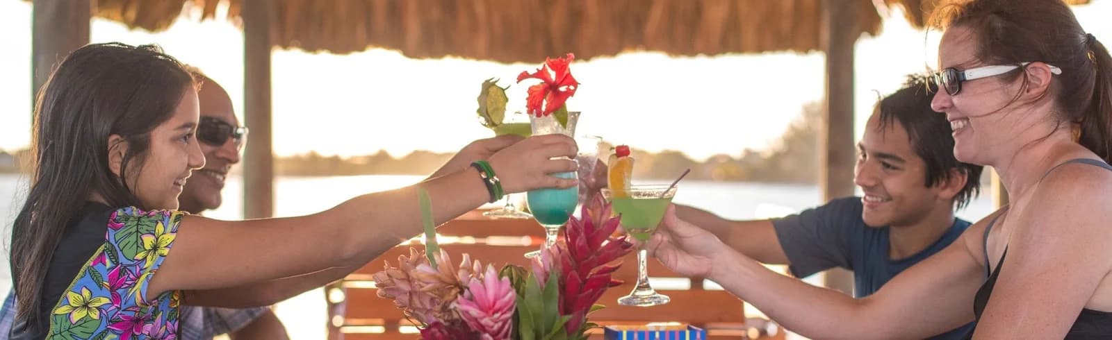 Wooden dining deck and private pier over the Caribbean Sea at Chabil Mar Villas