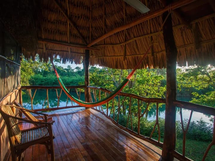 Belize travel scene featuring Cotton Tree Lodge in Punta Gorda