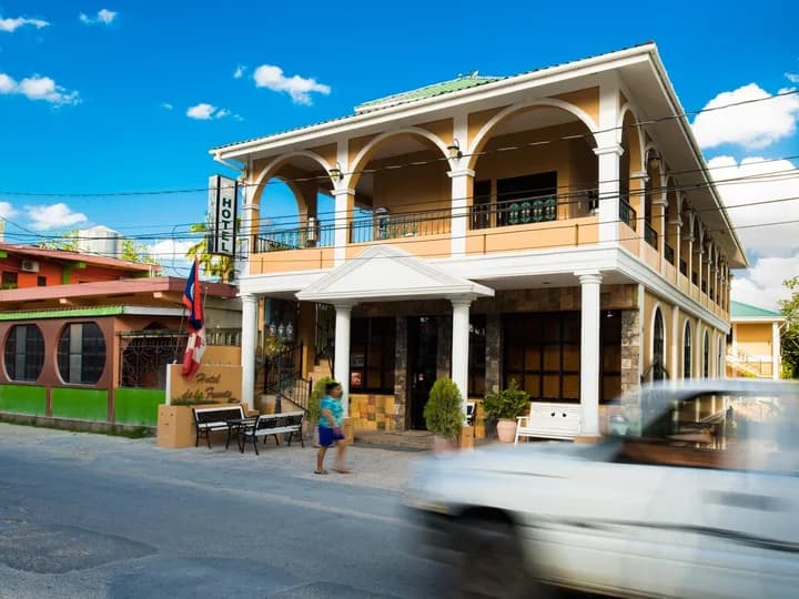 Belize travel scene featuring Hotel de la Fuente in Orange Walk
