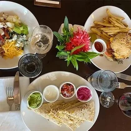Plated dish at the Verandah Restaurant, Mahogany Bay Resort, San Pedro, Belize