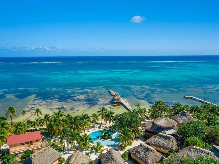 Belize travel scene featuring Portofino Beach Resort in Ambergris Caye