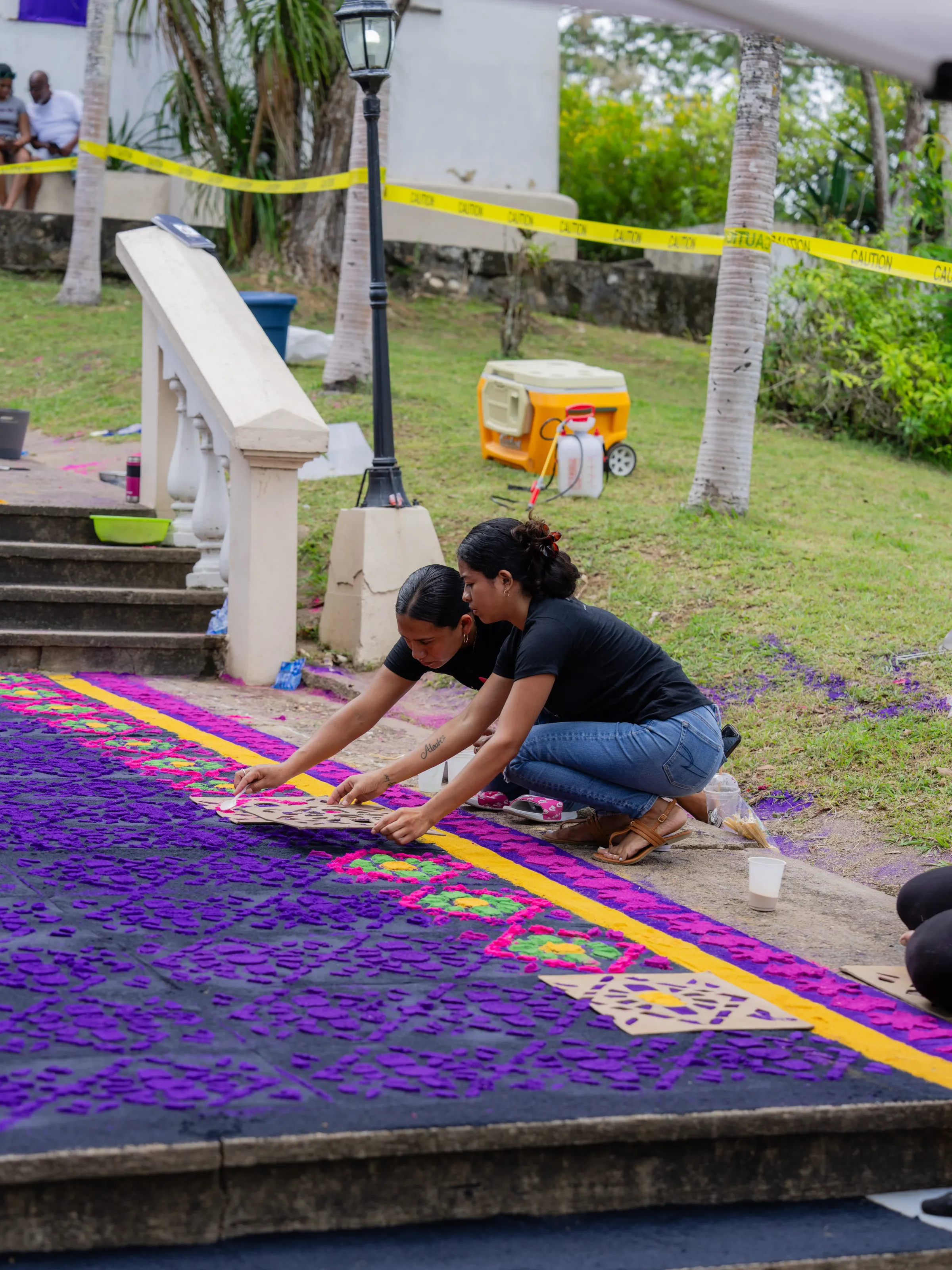 Youth creating Tapestries Benque Belize