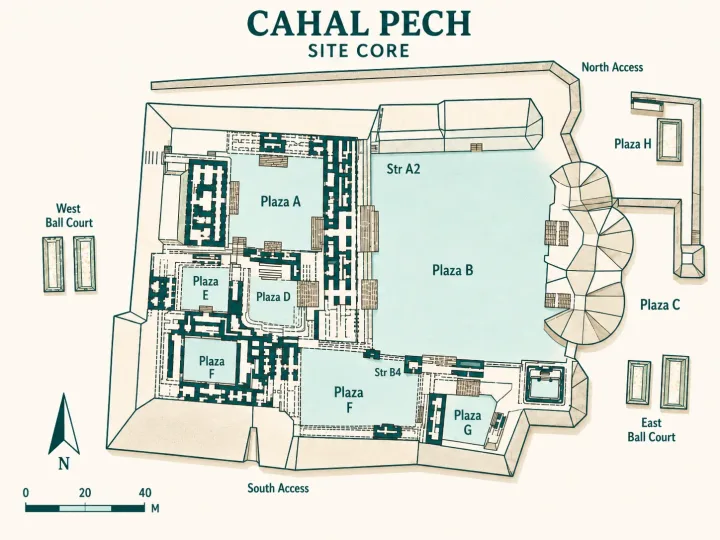 Cahal Pech site map